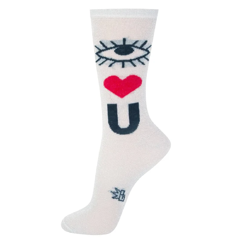 Solid - color men's crew socks in various tonesGumball Poodle Unisex Crew Socks - I Heart U Sparkle Solid - color men's crew socks in various tonesGumball Poodle Unisex Crew Socks - I Heart U Sparkle