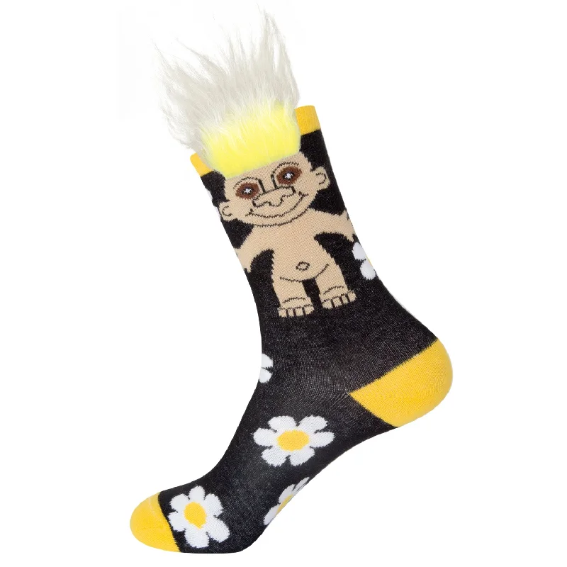 Organic cotton men's crew socks for sensitive skinGumball Poodle Unisex Crew Socks - Lazy Daisy Troll [Good Luck Trolls]