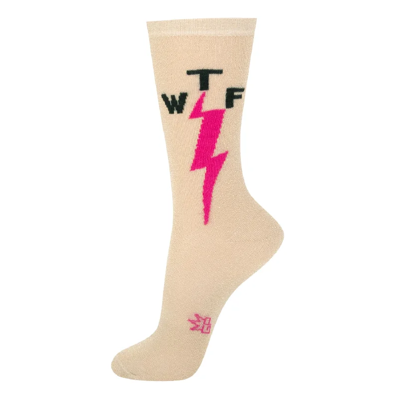 Elastic - top men's crew socks for a secure holdGumball Poodle Unisex Crew Socks - WTF Sparkle Elastic - top men's crew socks for a secure holdGumball Poodle Unisex Crew Socks - WTF Sparkle