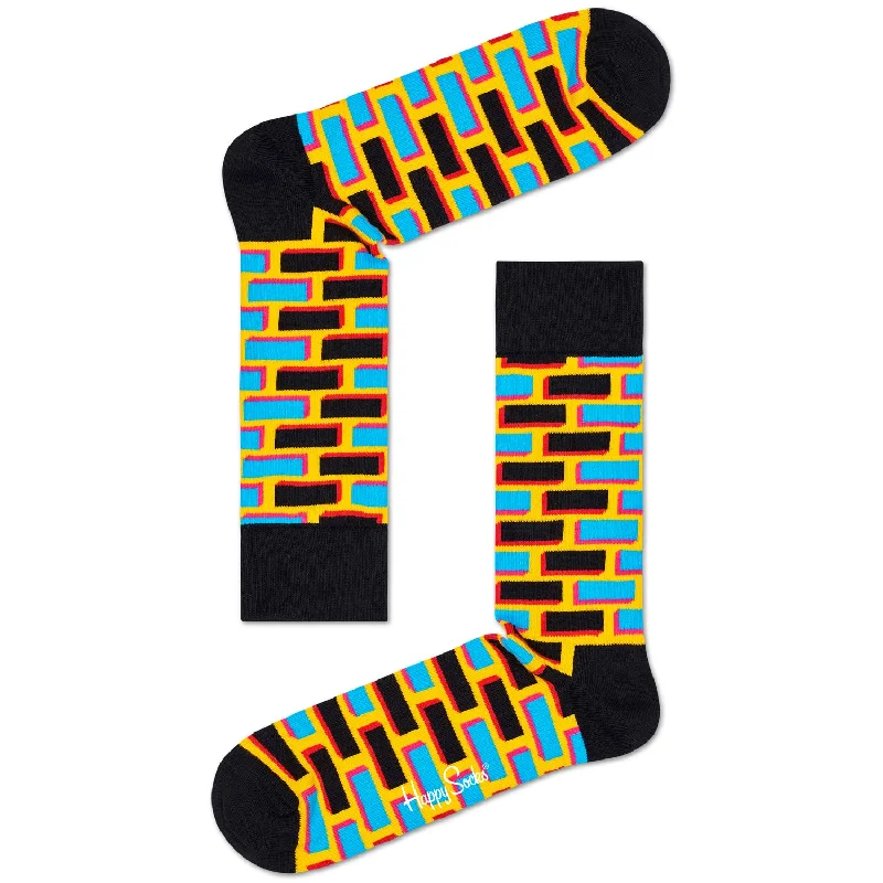 Striped men's crew socks for a classic lookHappy Socks Men's Crew Socks - Brick