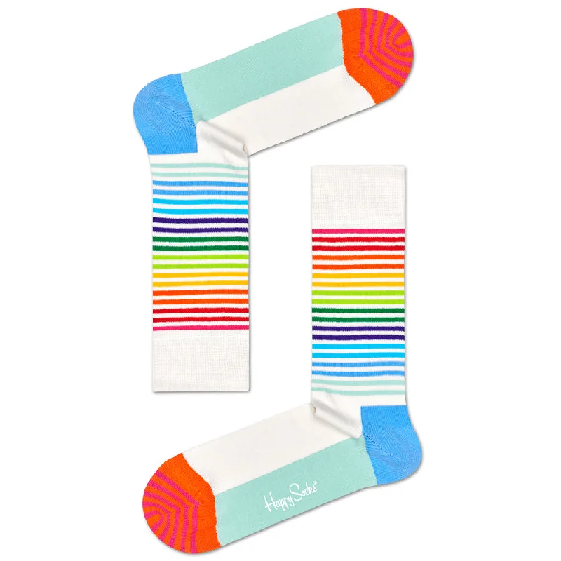 Striped men's crew socks for a classic lookHappy Socks Men's Crew Socks - Half Stripe Striped men's crew socks for a classic lookHappy Socks Men's Crew Socks - Half Stripe