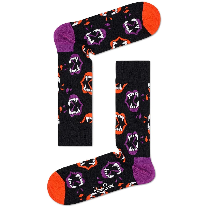 Soft - touch men's crew socks for a gentle feelHappy Socks Men's Crew Socks - Halloween Fang