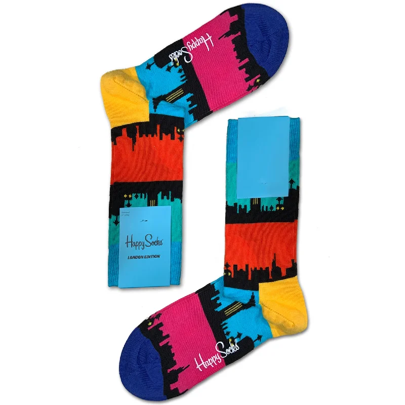 Long - length men's crew socks for extra coverageHappy Socks Men's Crew Socks - London Edition Skyline Long - length men's crew socks for extra coverageHappy Socks Men's Crew Socks - London Edition Skyline