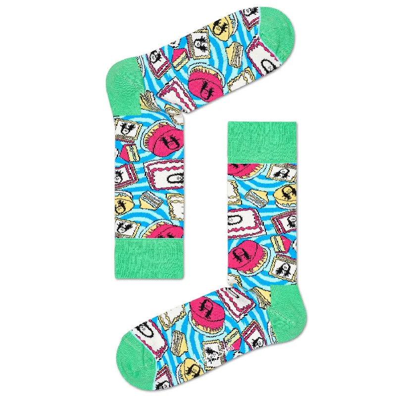 Striped men's crew socks for a classic lookHappy Socks Men's Crew Socks - Steve Aoki Cake