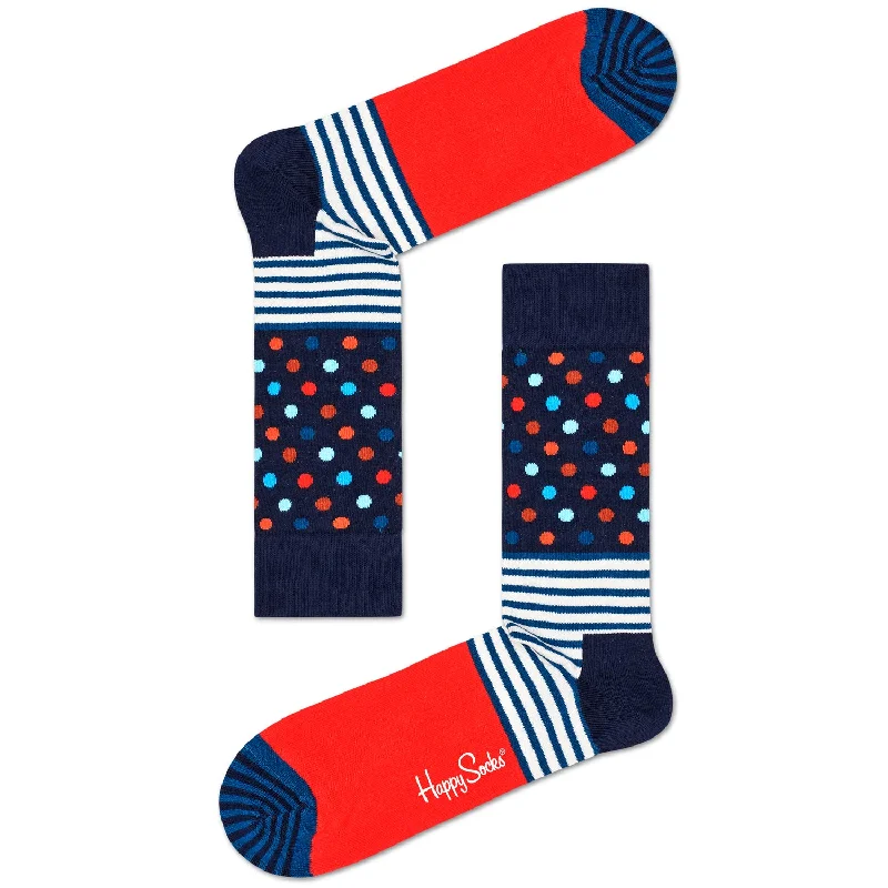Wool men's crew socks for warmth in winterHappy Socks Men's Crew Socks - Stripes & Dots Wool men's crew socks for warmth in winterHappy Socks Men's Crew Socks - Stripes & Dots