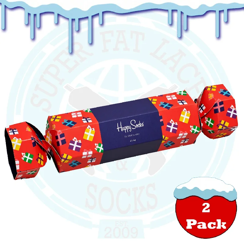 Compression men's crew socks for leg supportHappy Socks Men's Present Cracker Gift Box - 2 Pack