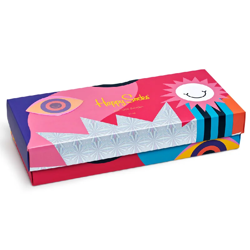 Tag - less men's crew socks to avoid irritationHappy Socks Men's Psychedelic Gift Box - 4 Pack