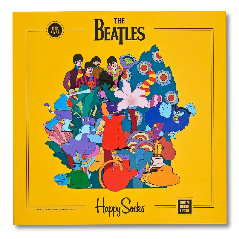 Casual men's crew socks for everyday useHappy Socks x The Beatles Men's LP Collection - 6 Pack