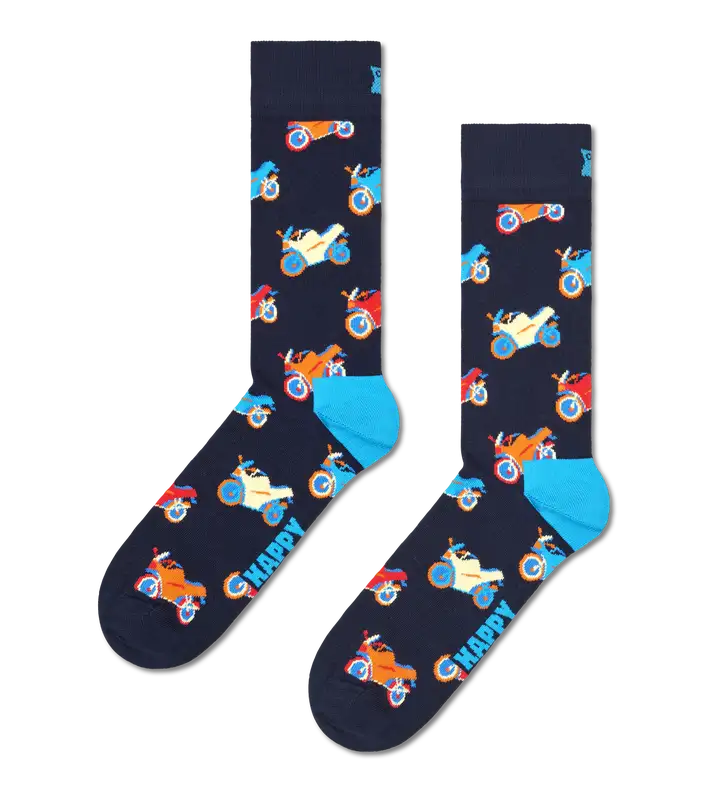 Silk men's socks for a smooth and soft touchHappy Socks Motorbike Sock
