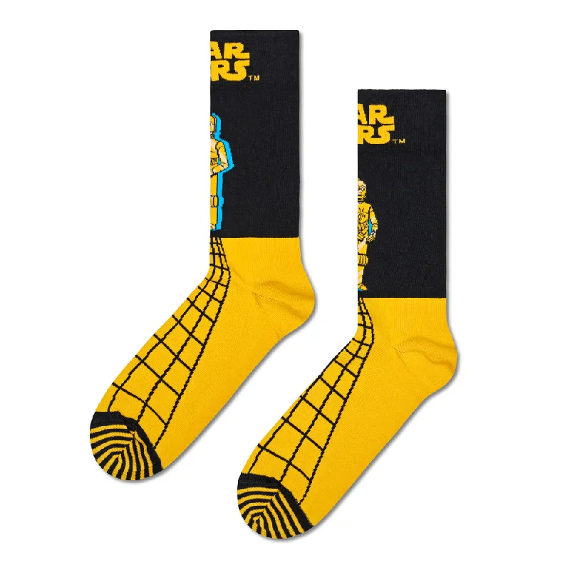 Solid - color men's crew socks in various tonesHappy Socks x Star Wars Men's Crew Socks - C-3PO Solid - color men's crew socks in various tonesHappy Socks x Star Wars Men's Crew Socks - C-3PO