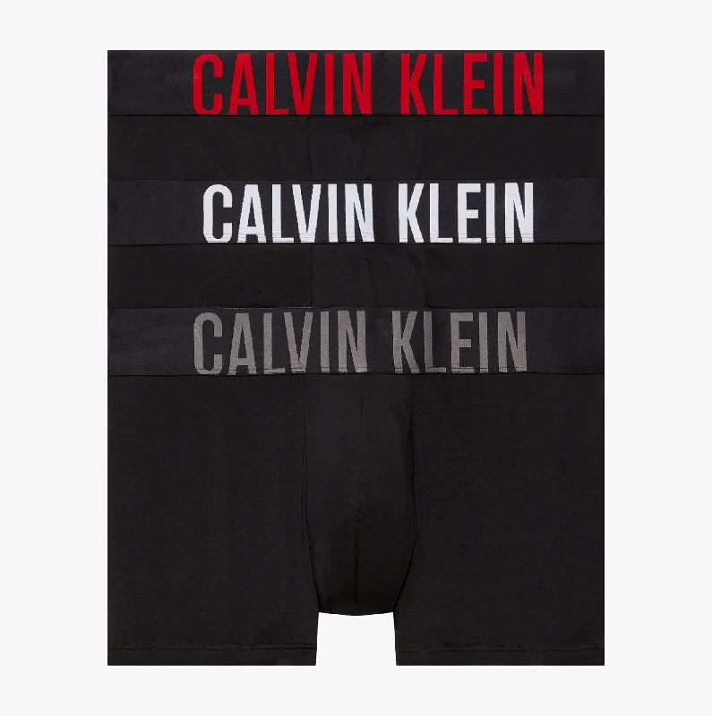 Designer men's trunks with a fashionable edgeINTENSE POWER 3 Pack Trunks Men Multicoloured Black/Grey Sky