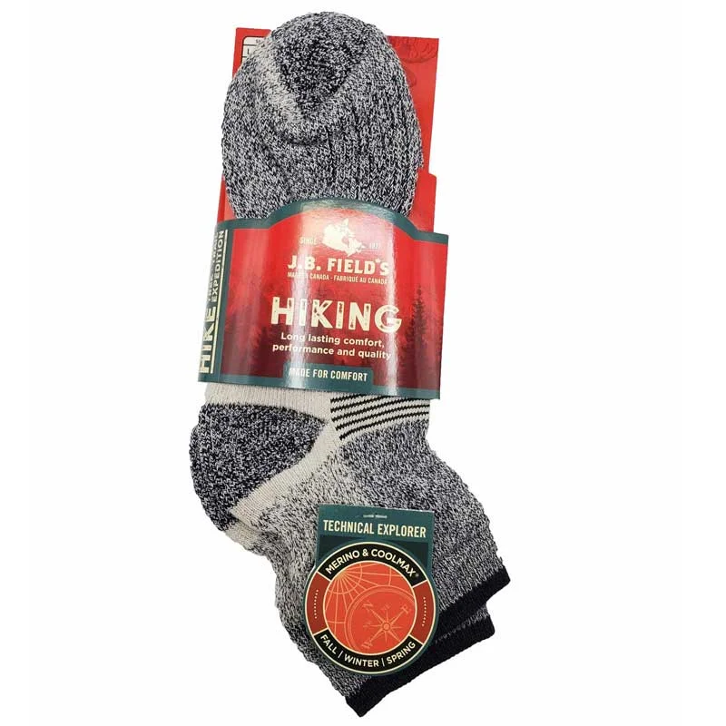 Merino wool men's socks for warmth and breathabilityJ.B. Fields Technical Explorer Short Hiking sock Merino wool men's socks for warmth and breathabilityJ.B. Fields Technical Explorer Short Hiking sock