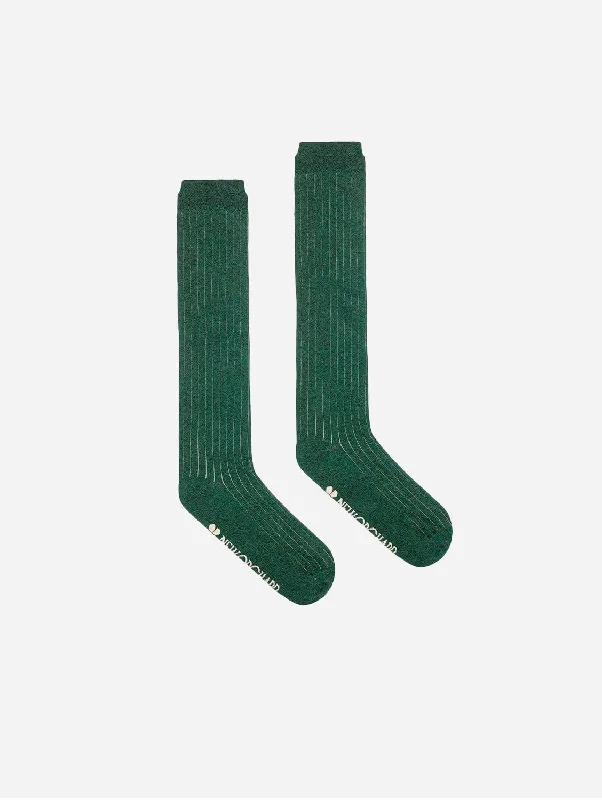 Athletic men's socks with arch supportKnee-High Unisex Cotton Socks | Green