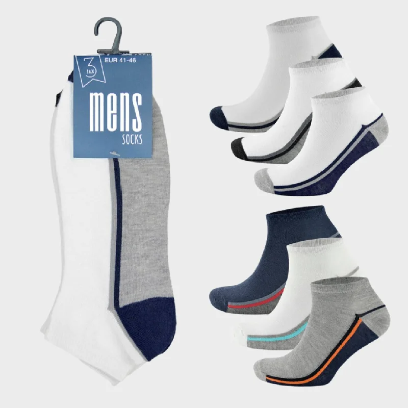 Novelty men's socks with unique patternsMen`s 3pck Trainer Socks