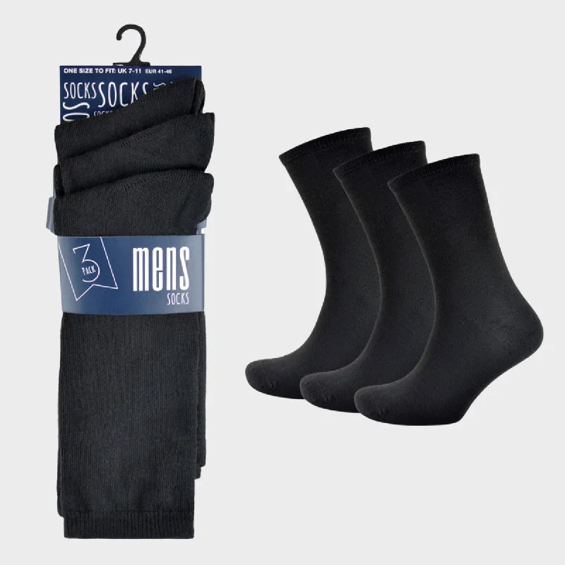 Stretchable men's socks for a flexible fitMen`s Classic 3pk Black Socks