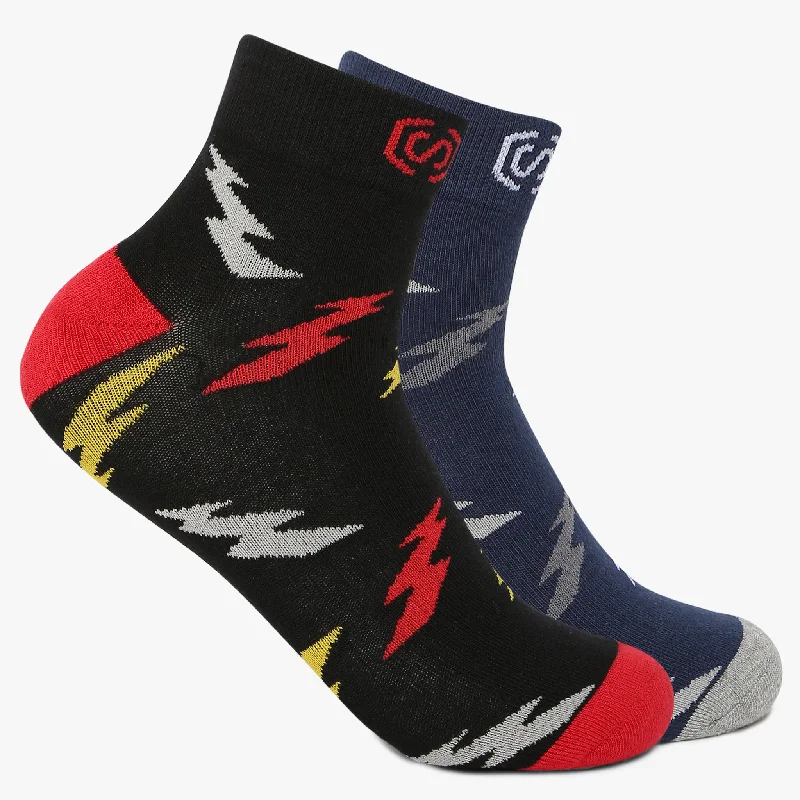 Silk men's socks for a smooth and soft touchMens Cotton Printed Socks (Pack of 2)