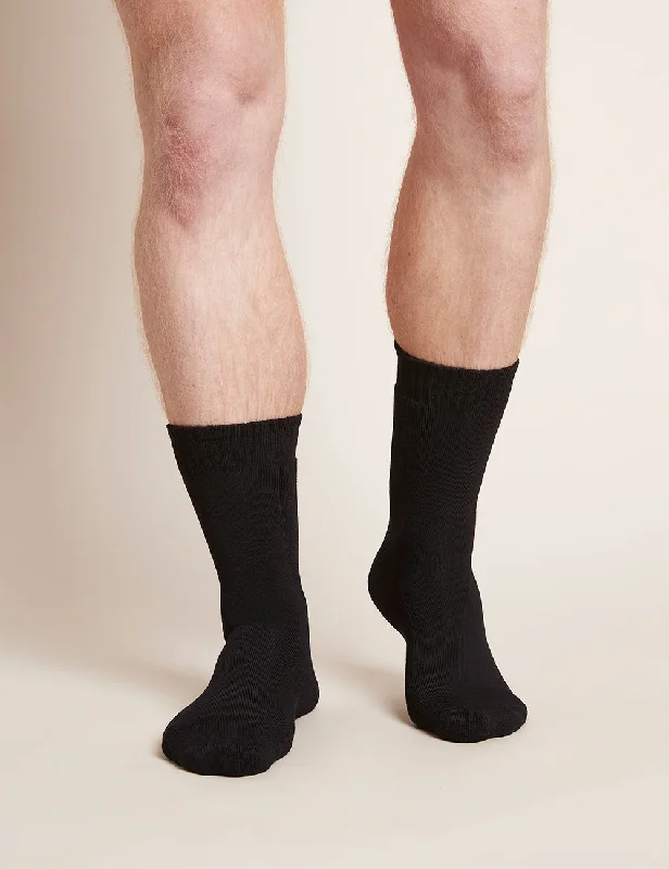 Cashmere men's socks for a luxurious feelMen's Crew Boot Socks - Black