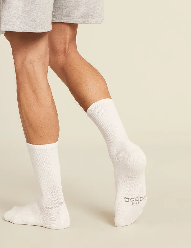 Cashmere men's socks for a luxurious feelMen's Cushioned Crew Socks - White