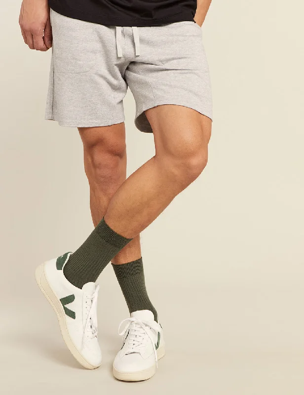 Running men's socks for sports performanceMen's Ribbed Crew Socks - Moss