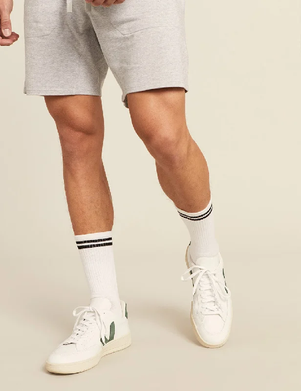 Ankle men's socks for a low - profile lookMen's Striped Cushioned Crew Socks - White/Black Ankle men's socks for a low - profile lookMen's Striped Cushioned Crew Socks - White/Black