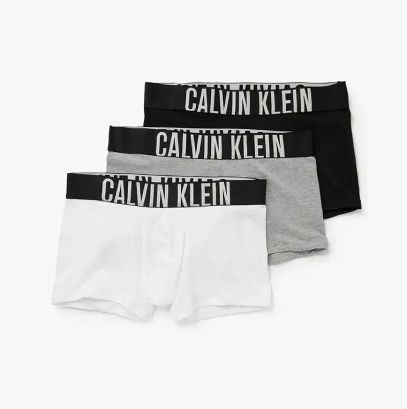 Mid - rise men's trunks for a balanced coverageMODERN COTTON 3 Pack Trunks Men Black/White/Grey Heather