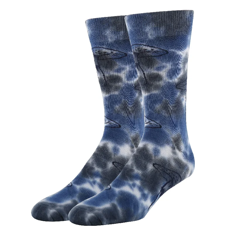 Organic cotton men's crew socks for sensitive skinNight Breeze Tie Dye Socks