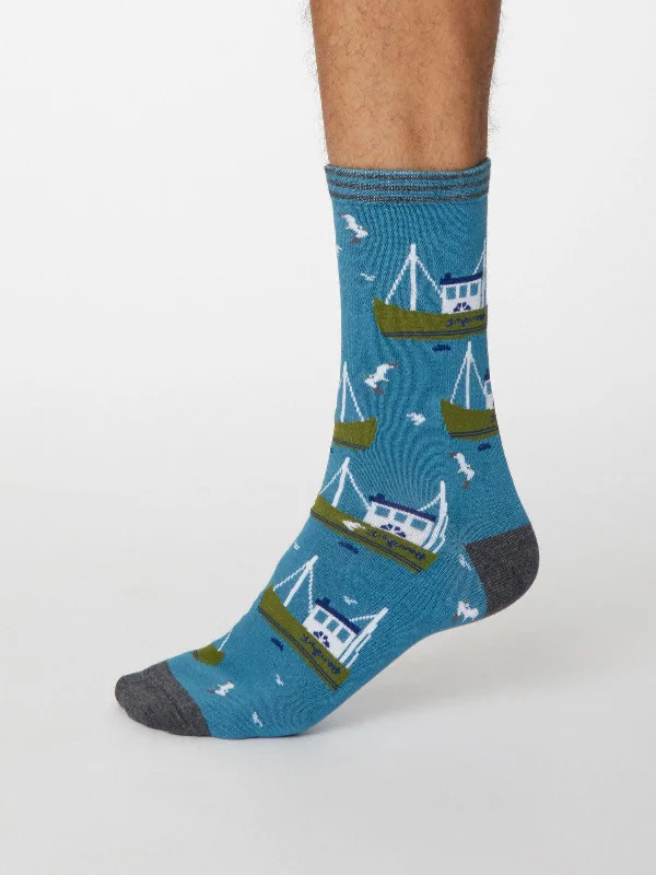 Knee - high men's socks for a vintage stylePesca Socks - Dusty Blue