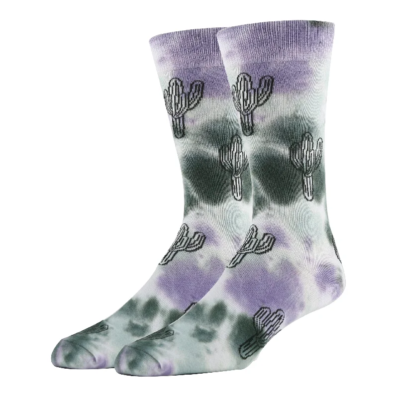 Moisture - wicking men's crew socks for sportsSaguaro Trails Tie Dye Socks