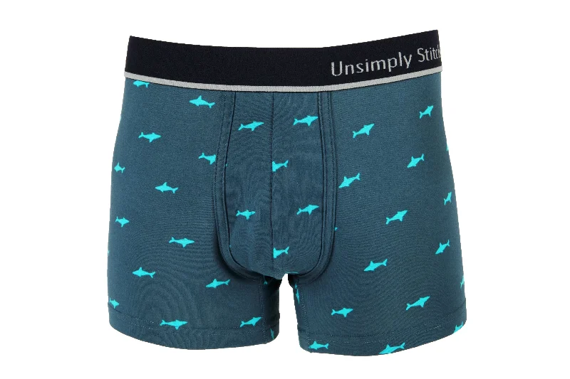 Printed men's trunks with eye - catching motifsShark Print Boxer Trunk Underwear