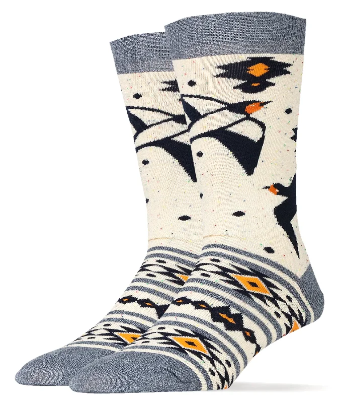 Solid - color men's crew socks in various tonesSing Songbird