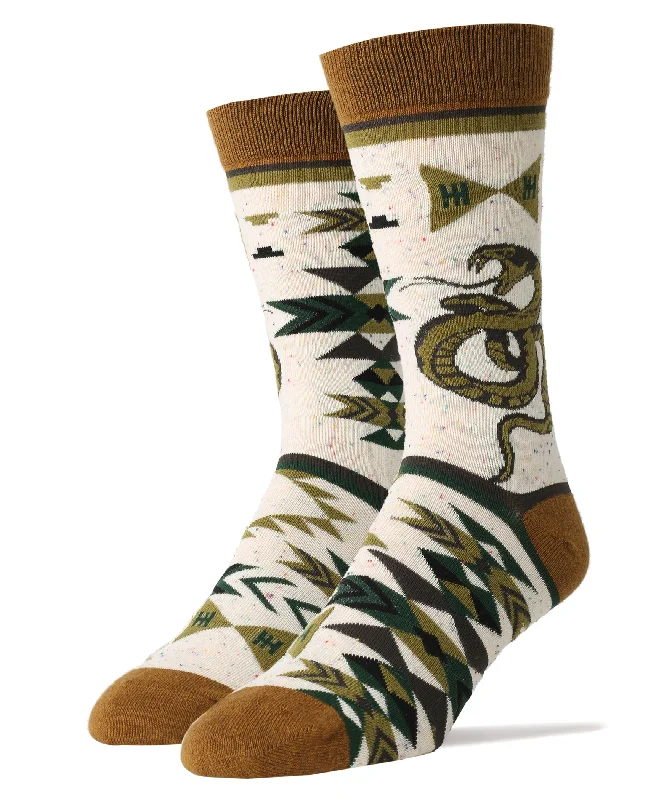 Wool men's crew socks for warmth in winterSnake Eyes