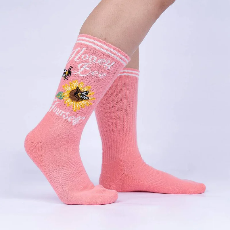 Anti - odor men's crew socks for freshnessSock It To Me Athletic Ribbed Crew Socks - Honey Bee Yourself (S/M) Anti - odor men's crew socks for freshnessSock It To Me Athletic Ribbed Crew Socks - Honey Bee Yourself (S/M)