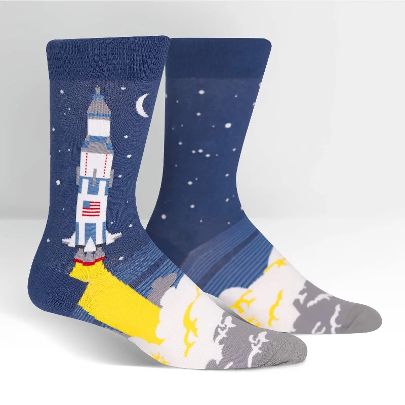 Soft - touch men's crew socks for a gentle feelSock It To Me Men's Crew Socks - 3, 2, 1, Lift Off