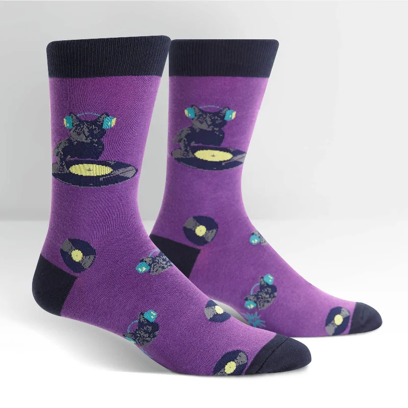Organic cotton men's crew socks for sensitive skinSock It To Me Men's Crew Socks - Cat Scratch