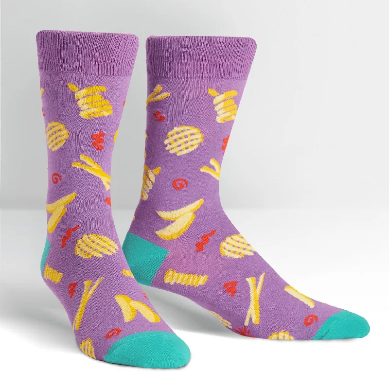 Dressy men's crew socks for formal occasionsSock It To Me Men's Crew Socks - Everyday is Fry-Day Dressy men's crew socks for formal occasionsSock It To Me Men's Crew Socks - Everyday is Fry-Day