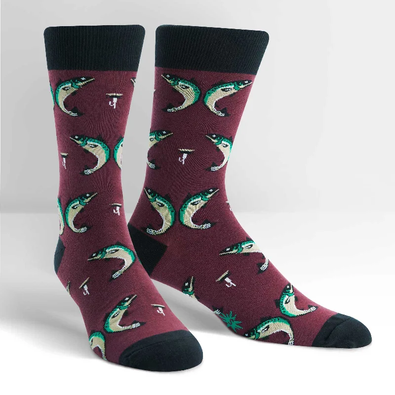 Moisture - wicking men's crew socks for sportsSock It To Me Men's Crew Socks - Feelin' Fly