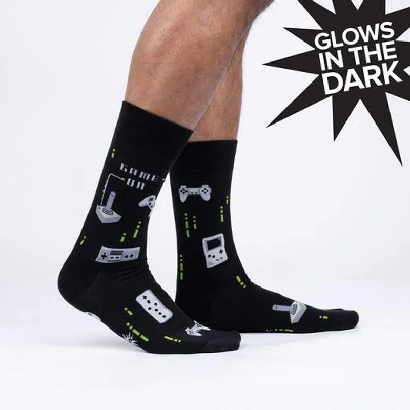 Wool men's crew socks for warmth in winterSock It To Me Men's Crew Socks - Game On (Glow in the Dark) Wool men's crew socks for warmth in winterSock It To Me Men's Crew Socks - Game On (Glow in the Dark)