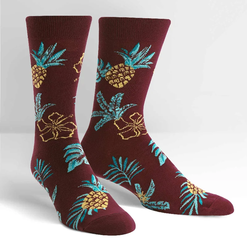 Breathable men's crew socks for all - day wearSock It To Me Men's Crew Socks - Hawaiian Sock Day
