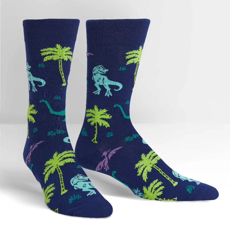 Thermal men's crew socks for cold weatherSock It To Me Men's Crew Socks - Land of the Dino