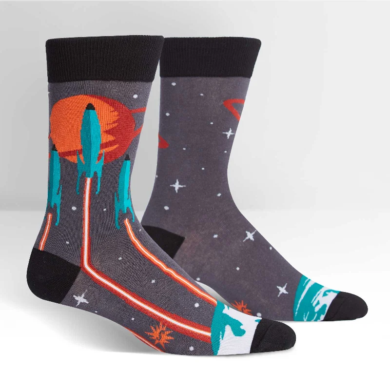 Long - length men's crew socks for extra coverageSock It To Me Men's Crew Socks - Launch from Earth