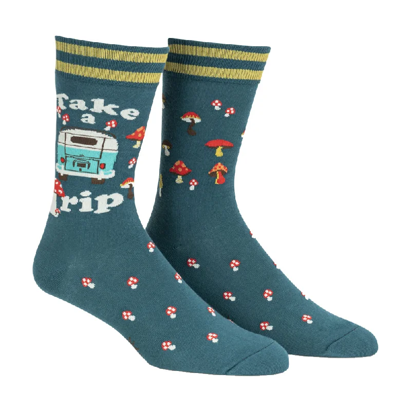 Seamless men's crew socks for a smooth fitSock It To Me Men's Crew Socks - Take a Trip Seamless men's crew socks for a smooth fitSock It To Me Men's Crew Socks - Take a Trip