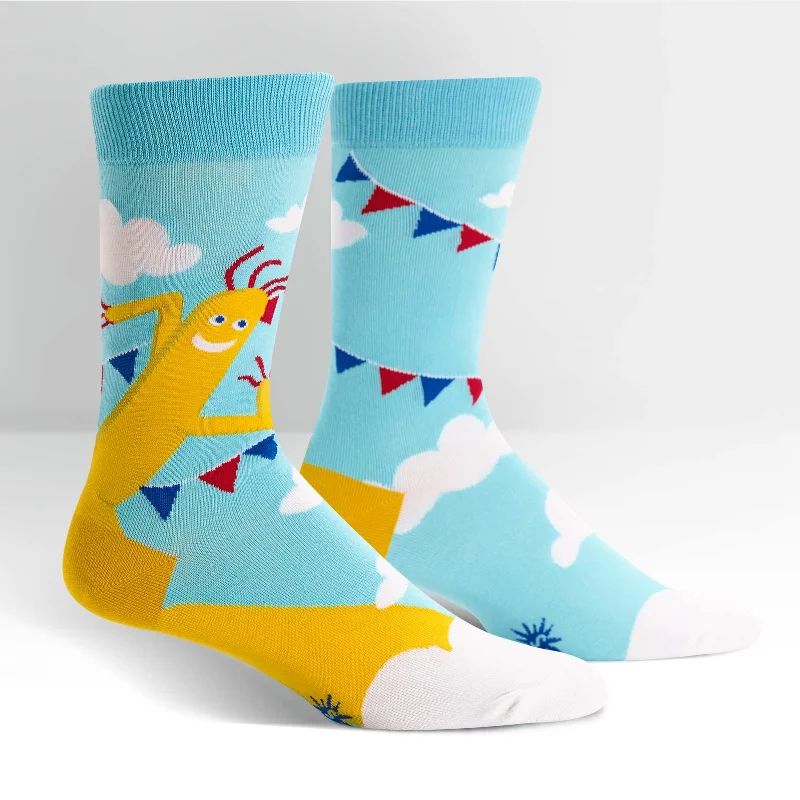 Organic cotton men's crew socks for sensitive skinSock It To Me Men's Crew Socks - The Ecstasy of Mr Wavy Arms