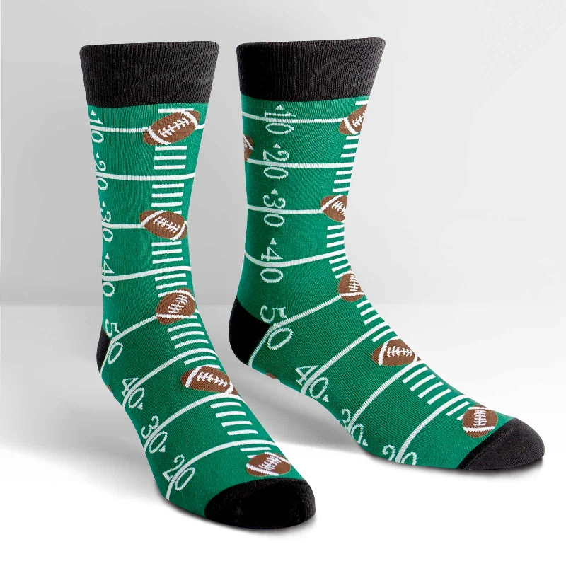 Elastic - top men's crew socks for a secure holdSock It To Me Men's Crew Socks - Touchdown Elastic - top men's crew socks for a secure holdSock It To Me Men's Crew Socks - Touchdown