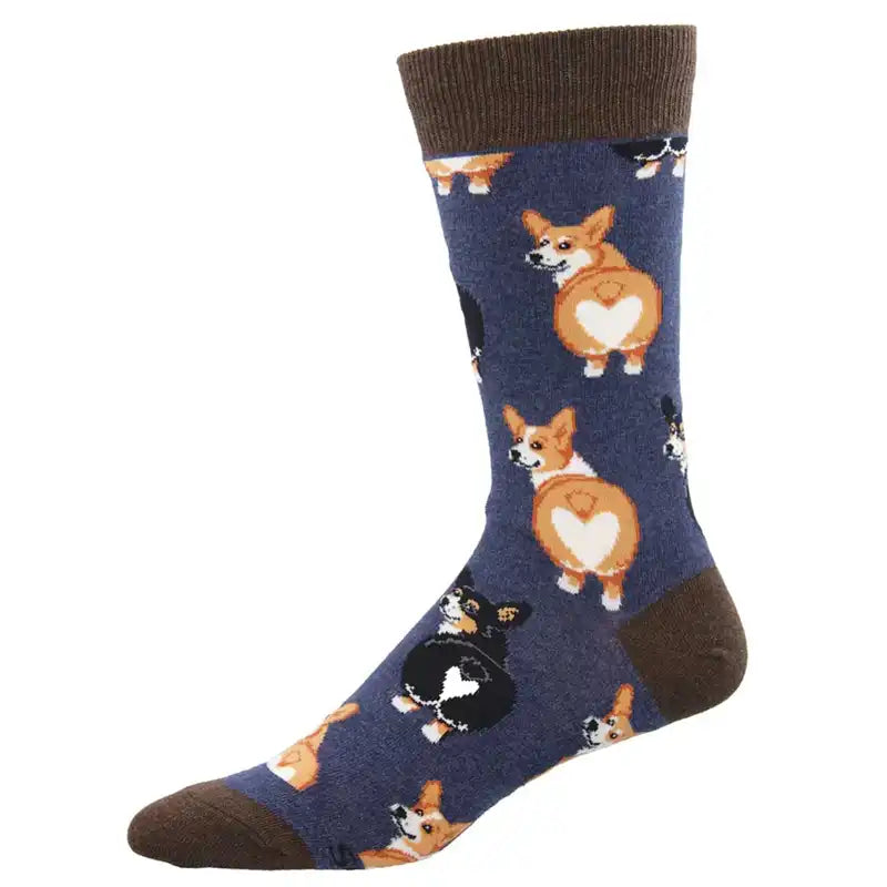 Running men's socks for sports performance'Corgi Butt' Men's Printed Socks