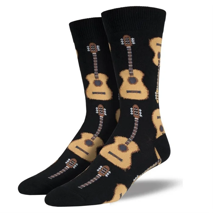 Thermal men's socks for cold climate protectionGuitars Men's printed socks