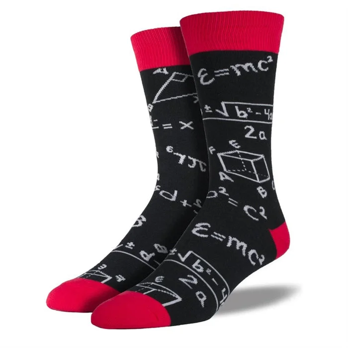 Running men's socks for sports performanceMath Men's printed socks