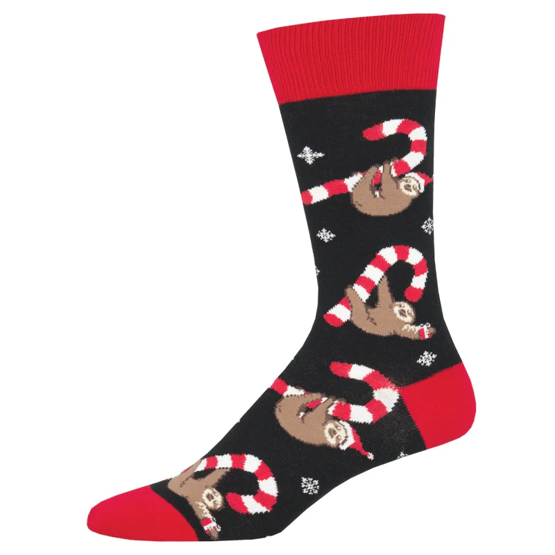 Sheer men's socks for a delicate appearanceSocksmith Men's Merry Slothmas Socks