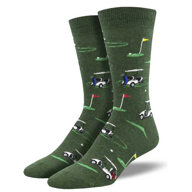 Silk men's socks for a smooth and soft touch'Putting Around' Men's printed socks