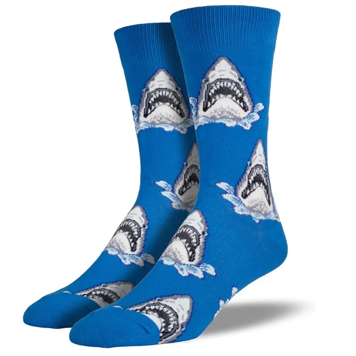 Stretchable men's socks for a flexible fit'Shark Attack' Men's printed socks