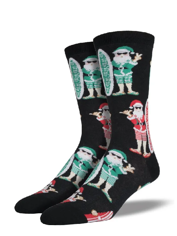 Organic men's socks for an eco - friendly choiceSocksmith Men's Surf Santa Socks
